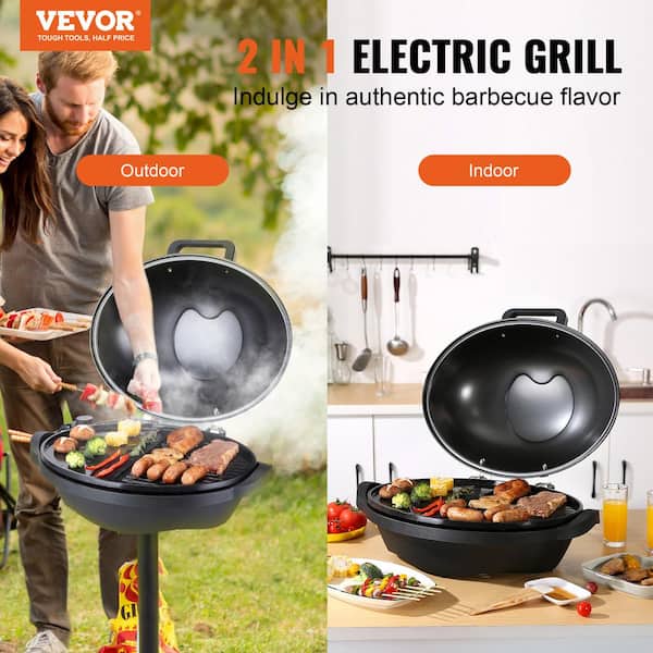 VEVOR Indoor/Outdoor Electric Grill 200 sq. in. Electric BBQGrill 2 Zone  Gril Surface Removable Stand Electric Grills in Black HWLSDKJHWL200V1NLV1 -  The Home Depot