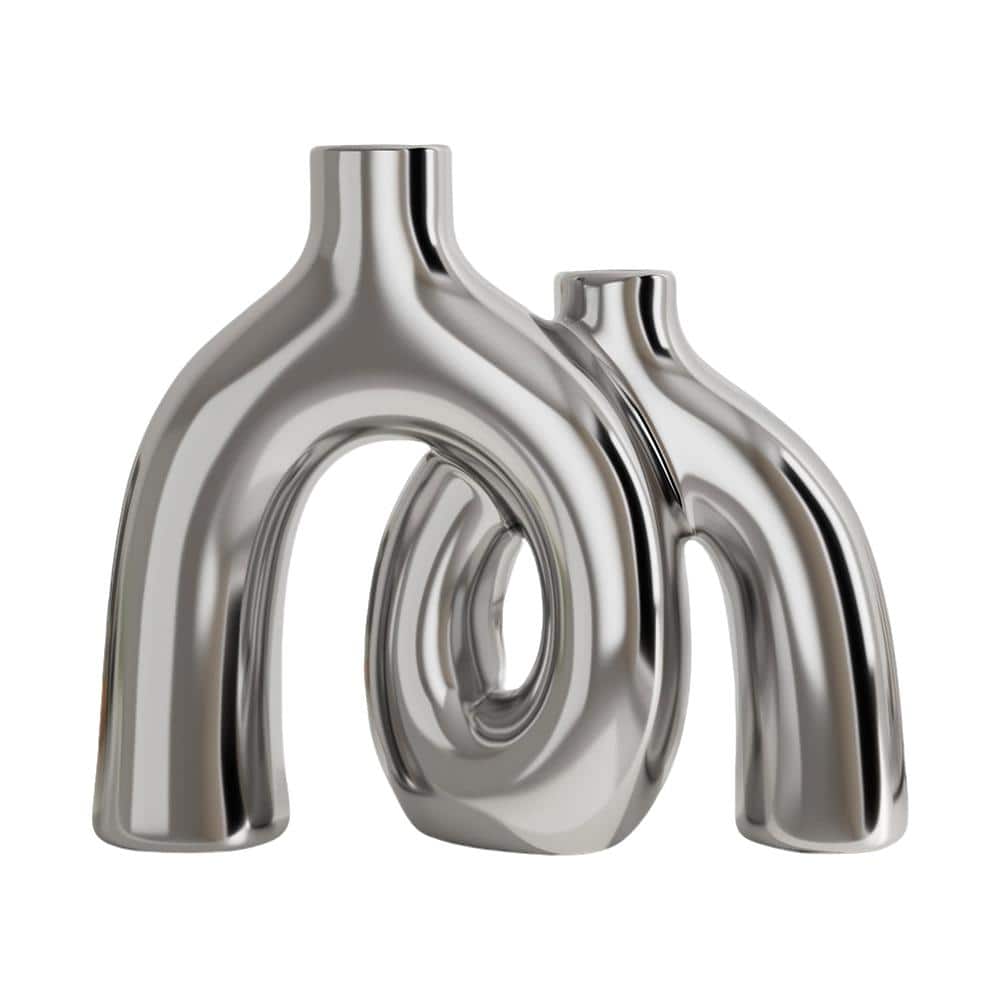 11 in. 2-in-1 Silver Ceramic Decorative Vase price history on PriceWatchPro
