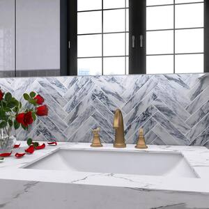 Natural White and Blue 1.89 in. x 7.8 in. Subway Polished Marble Wall and Floor Tile (50 pieces / 5.12 sq. ft./Case)