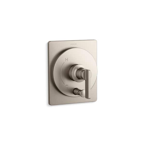 KOHLER Castia By Studio McGee Rite-Temp 1-Handle Valve Trim with Push-Button Diverter in Vibrant Polished Nickel