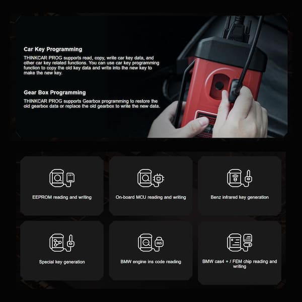 Thinkcar Professional Fob Key Programmer Immobilizer Tool Automotive  Diagnostic Equipment OBD2 Scanner THINKPROG G3 TKT12 - The Home Depot