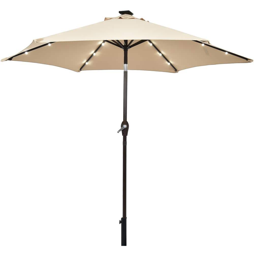 9 ft. Table Market Yard Outdoor Patio Umbrella with Solar LED Lights in Beige price history on PriceWatchPro