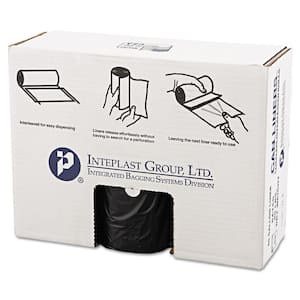 38 in. x 58 in. 60 Gal. 19 mic Black High-Density Commercial Trash Can Liners Value Pack (25-Bags/Roll, 6-Roll/Carton)