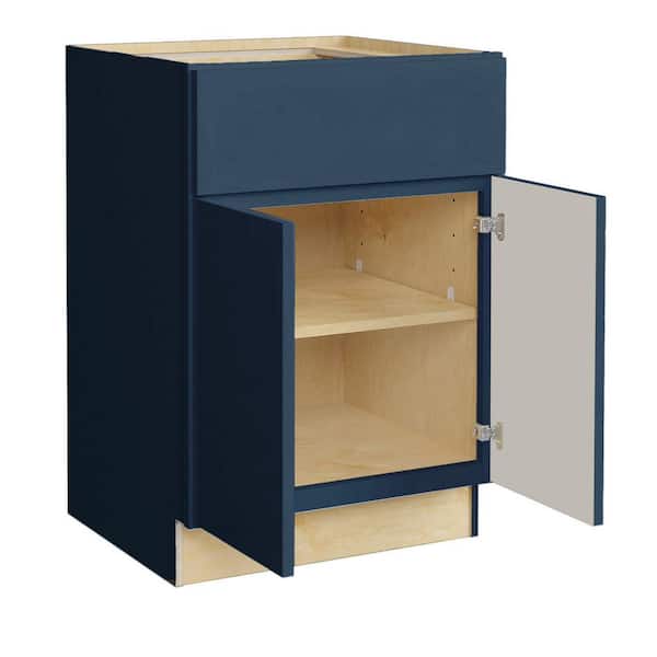 Hargrove 24 in. W x 24 in. D x 34.5 in. H Assembled Plywood Base Kitchen Cabinet in Vessel Blue with Soft Close