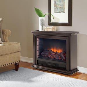 Sheridan 32 in. Freestanding Mobile Infrared Fireplace in Espresso