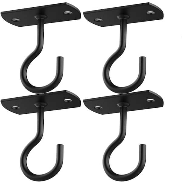 Ceiling Hooks for Hanging Plants 4-Pack 2. 5 in. Black