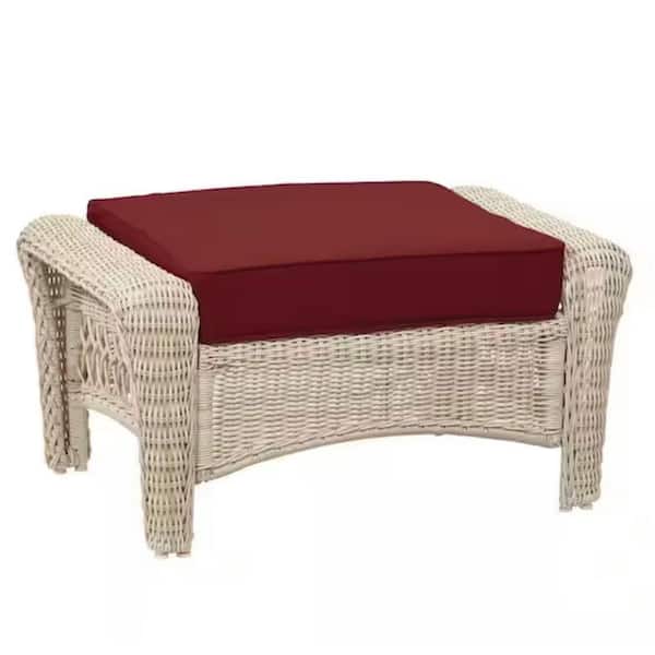 Hampton Bay 24 in. W x 24 in. D CushionGuard Universal Outdoor Ottoman Cushion in Chili