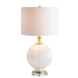Lucette 26.5 in. White Glass/Crystal LED Table Lamp