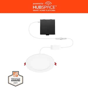 4 in. Smart CCT Selectable Ultra Slim Integrated LED Recessed Light Kit Powered by Hubspace