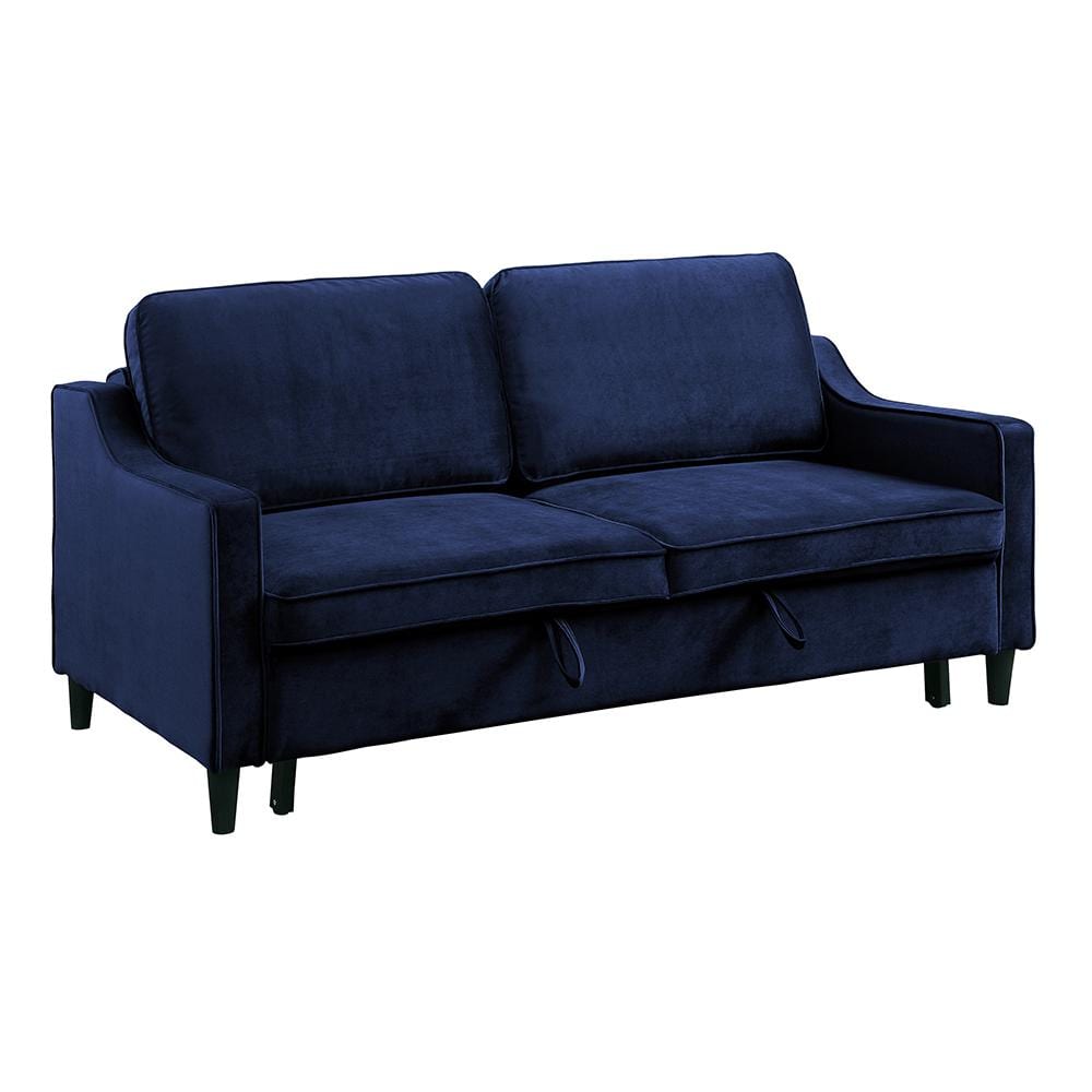 Metteo 71 5 In Slope Arm Velvet Upholstered Convertible Studio   Navy Sofas Couches 9428nv 3cl 64 1000 