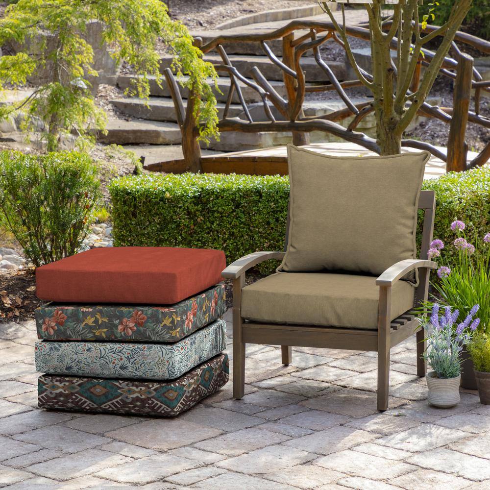 Tan Polyester Deep Seat Outdoor Cushion Set