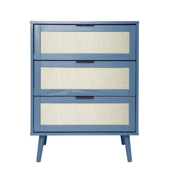 Miscool Anky 23.62 in. W x 15.35 in. D x 30.31 in. H Blue Particle Board Freestanding Bathroom Linen Cabinet in Blue