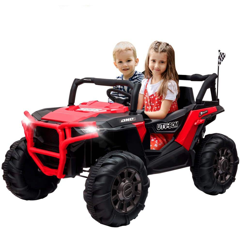 TOBBI 12-Volt Kids Electric Truck 2 Seater Ride on Car with Parental ...