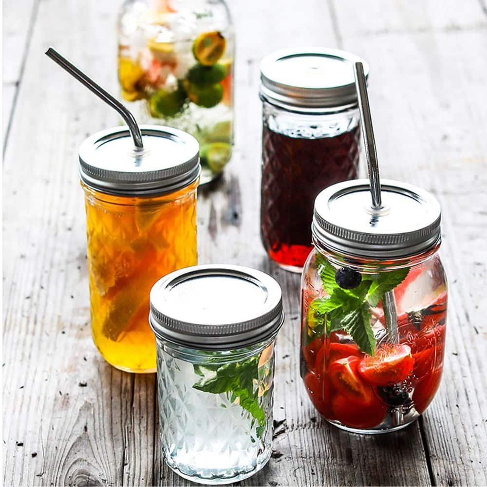 Regular Mouth Airtight Leakproof Silver Lid Food Storage Lids for Canning Pickling Jam 16 oz. Glass Jar 16-Pack price history on PriceWatchPro