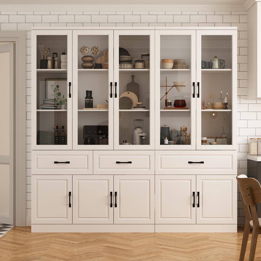 FUFU&GAGA White Wood Storage Combination W/Adjustable
