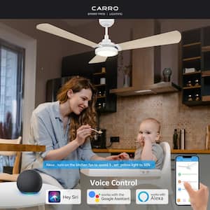 Veter 56 in. Dimmable LED Indoor/Outdoor White Smart Ceiling Fan with Light and Remote, Works with Alexa/Google Home