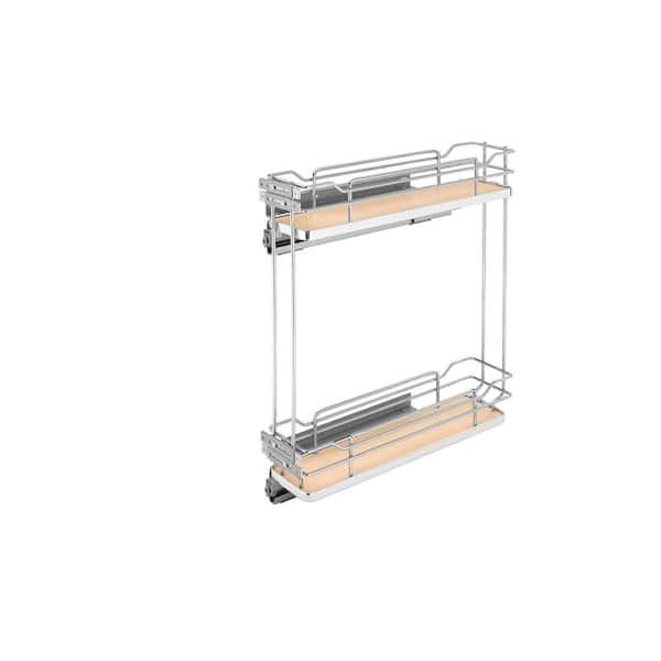 21 in. H x 6.25 in. W x 22.38 in. D Two-Tier Pull-Out Maple Wire Organizer