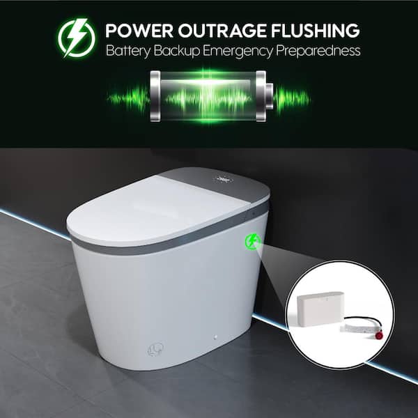 ANGELES HOME Elongated Smart Toilet Bidet with Automatic Features & Night Light