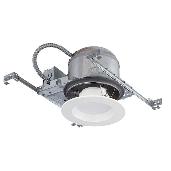 Commercial Electric 6 in. White IC Rated Housing Required New Construction Integrated LED Recessed Light Kit (4-Pack)