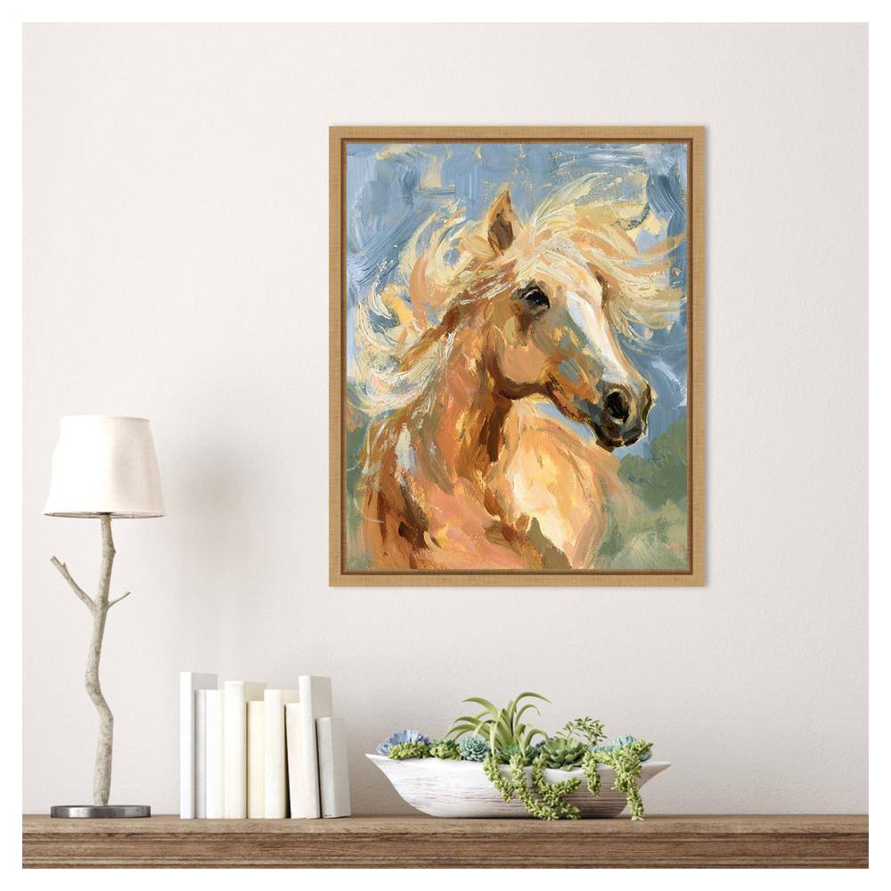 Palomino Horse Abstract Canvas Print with Maple Frame