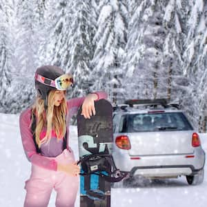 Powder Hound 6 Ski or 4 Snowboard Universal Mount Travel Roof Rack, Black