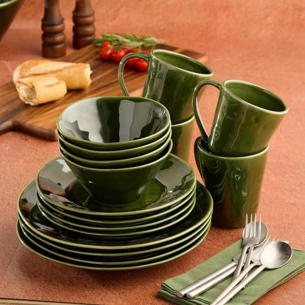 Certified International 18 fl. oz. Green Stoneware Mug (Set of 4