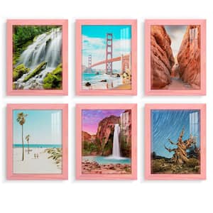 Woodgrain 8 in. x 10 in. Sunset Pink Picture Frame (Set of 6)