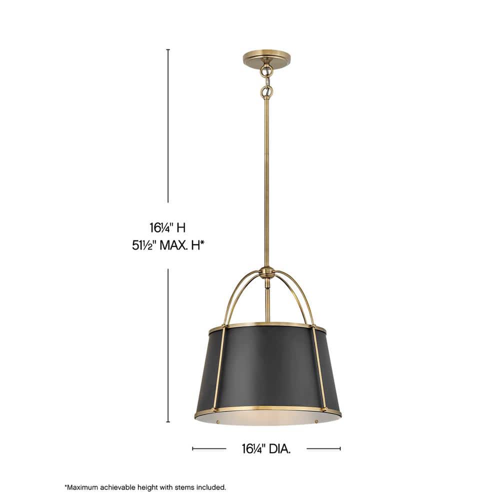 Elegant Warm Brass LED Drum Pendant with Adjustable Height