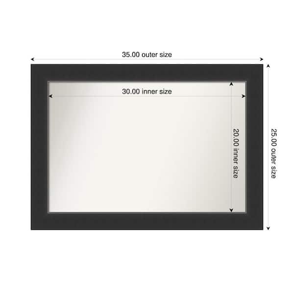 Amanti Art Corvino Black 35 in. x 25 in. Custom Non-Beveled Wood Framed Bathroom Vanity Wall Mirror