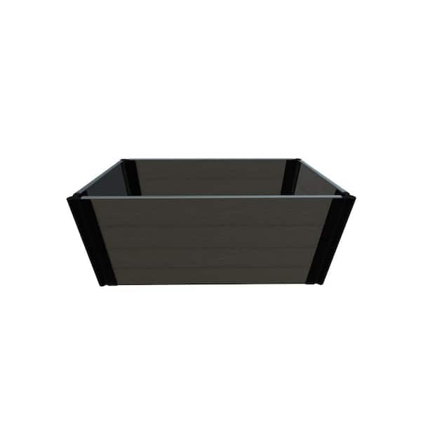 Frame It All Tool-Free Weathered Wood 2 ft. x 4 ft. x 22 in. Composite Raised Garden Bed-1 in. Profile