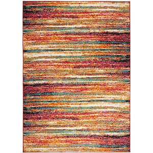 Splash Orange/Blue 8 ft. x 10 ft. Striped Area Rug