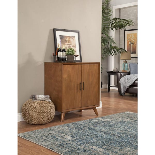 966 Alpine Furniture 966-14 Flynn Accent Cabinet Acorn Brown Finish