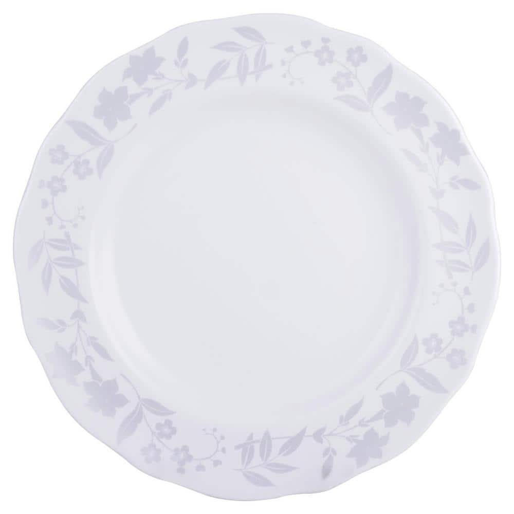 Elegant Floral White Porcelain 12-Piece Dinnerware Set
