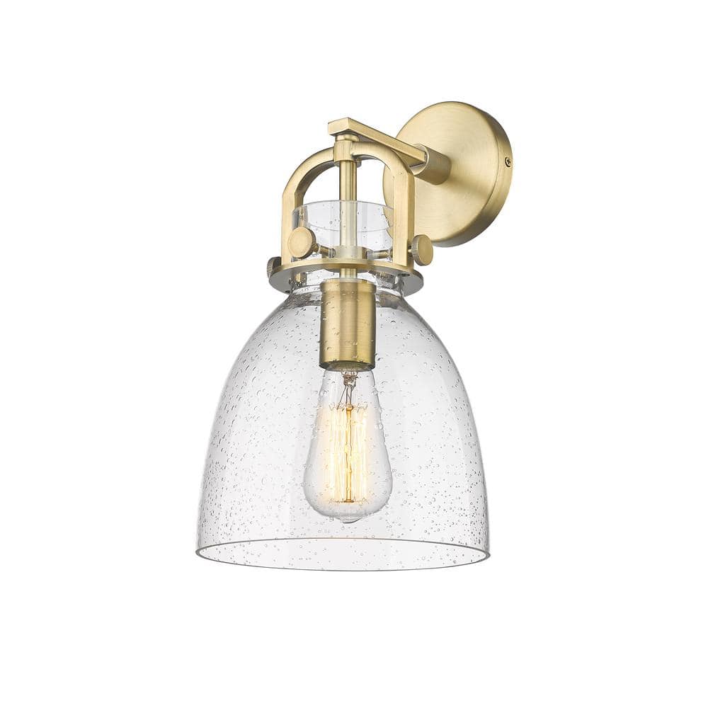 Newton Bell 1-Light Brushed Brass Wall Sconce with Clear Glass Shade price history on PriceWatchPro