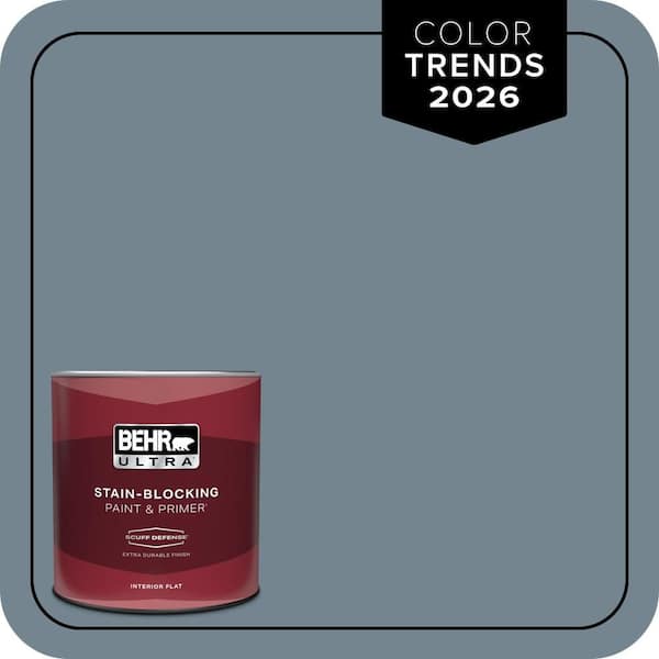 BEHR ULTRA 1 qt. #N480-5 Adirondack Blue Extra Durable Flat Interior Paint & Primer