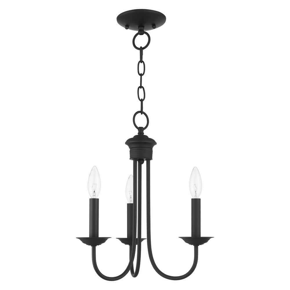 Estate Mini 3-Light Crystal Black Chandelier