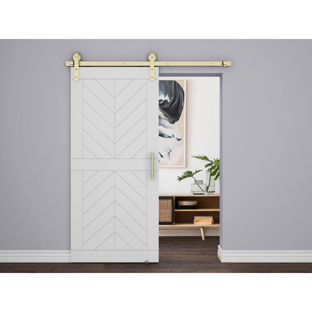 12-Inch Brushed Gold Steel Barn Door Pull Handle