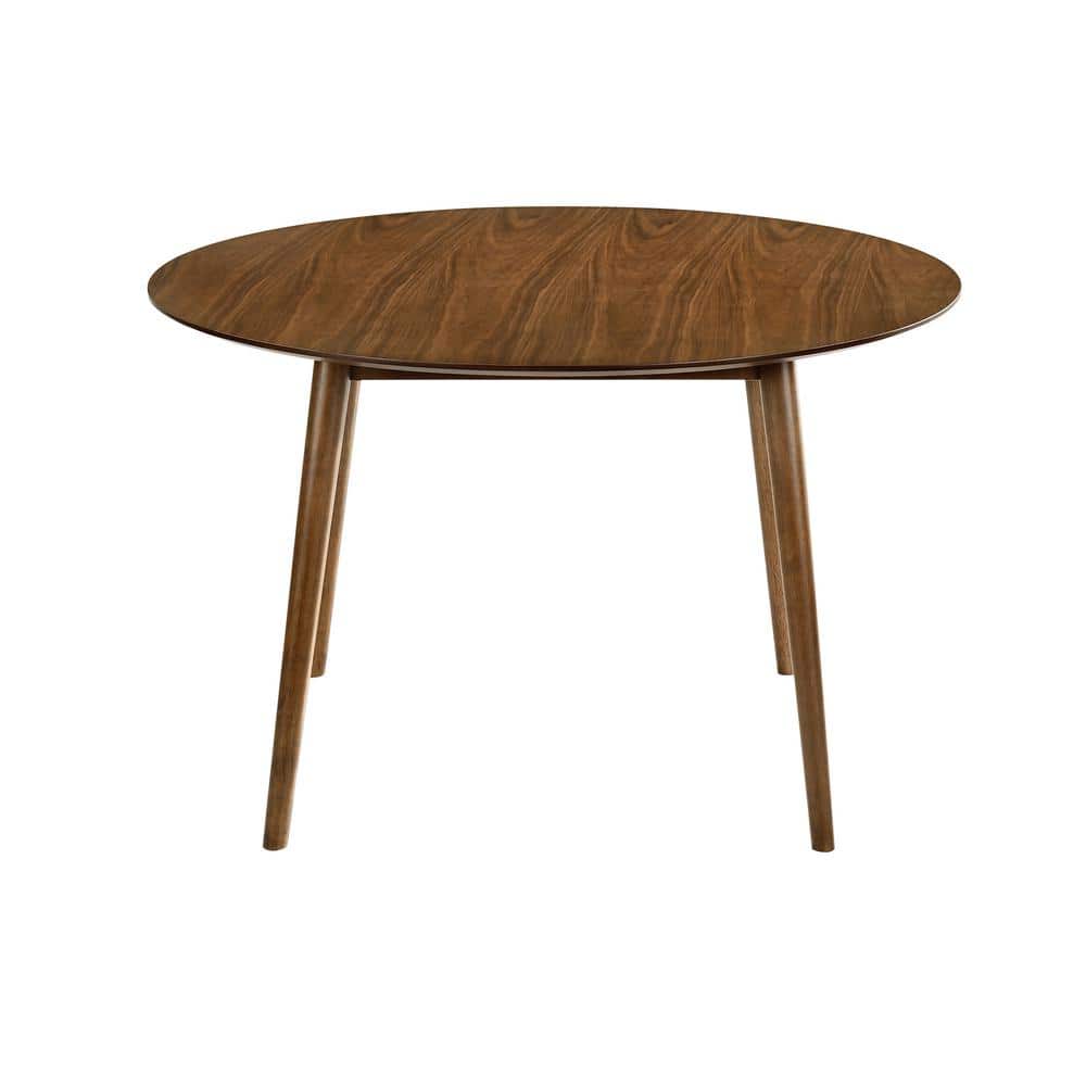 Scandinavian Modern 48" Round Walnut Wood Dining Table