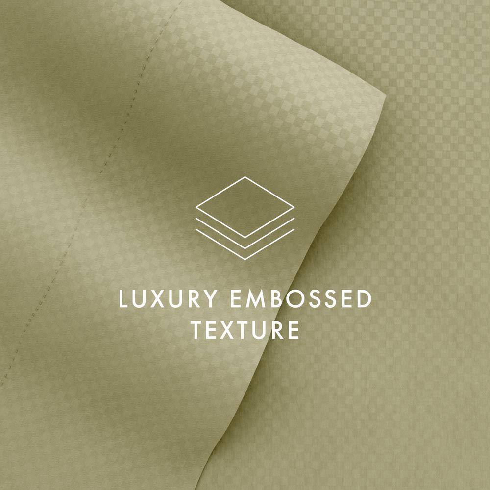 Sage Green Checkered Twin Microfiber Sheet Set