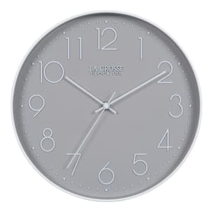 12 in. Everly Gray Quartz Analog Wall Clock