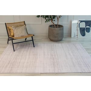 Modern Abstract Plain Beige Cream 7 ft. x 10 ft. Indoor Soft Area Rug