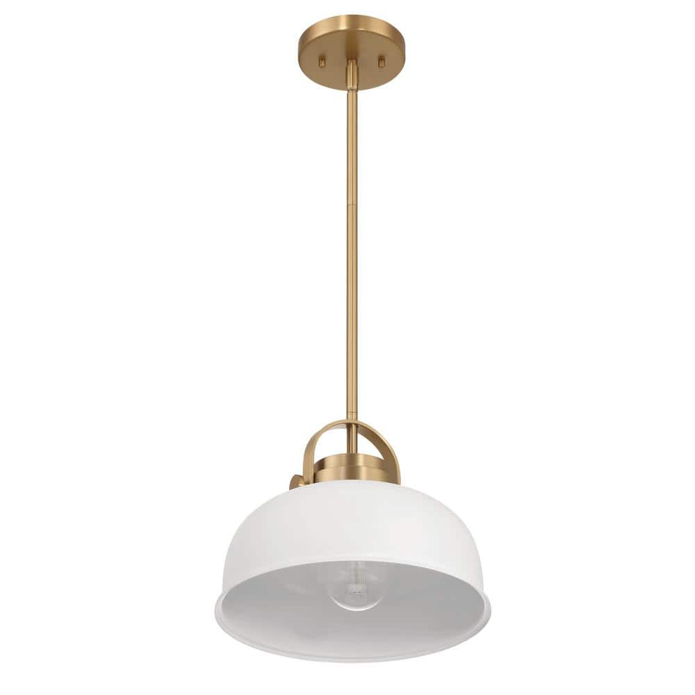 Robert Stevenson Lighting Arte Industrial Metal 2-Tone Ceiling Light White and Gold