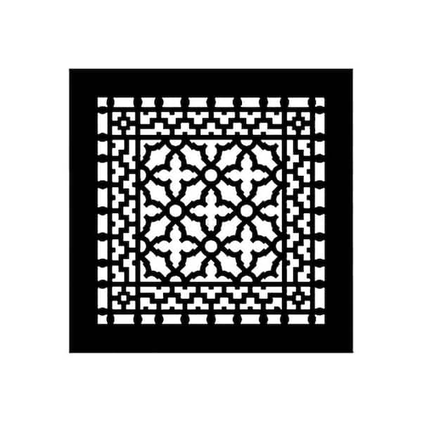 Reggio Registers Scroll Series 10 in. x 10 in. Cast Iron Grille Black without Mounting Holes