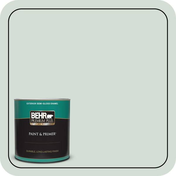 BEHR PREMIUM PLUS 1 qt. #700E-2 Lime Light Semi-Gloss Enamel Exterior Paint & Primer