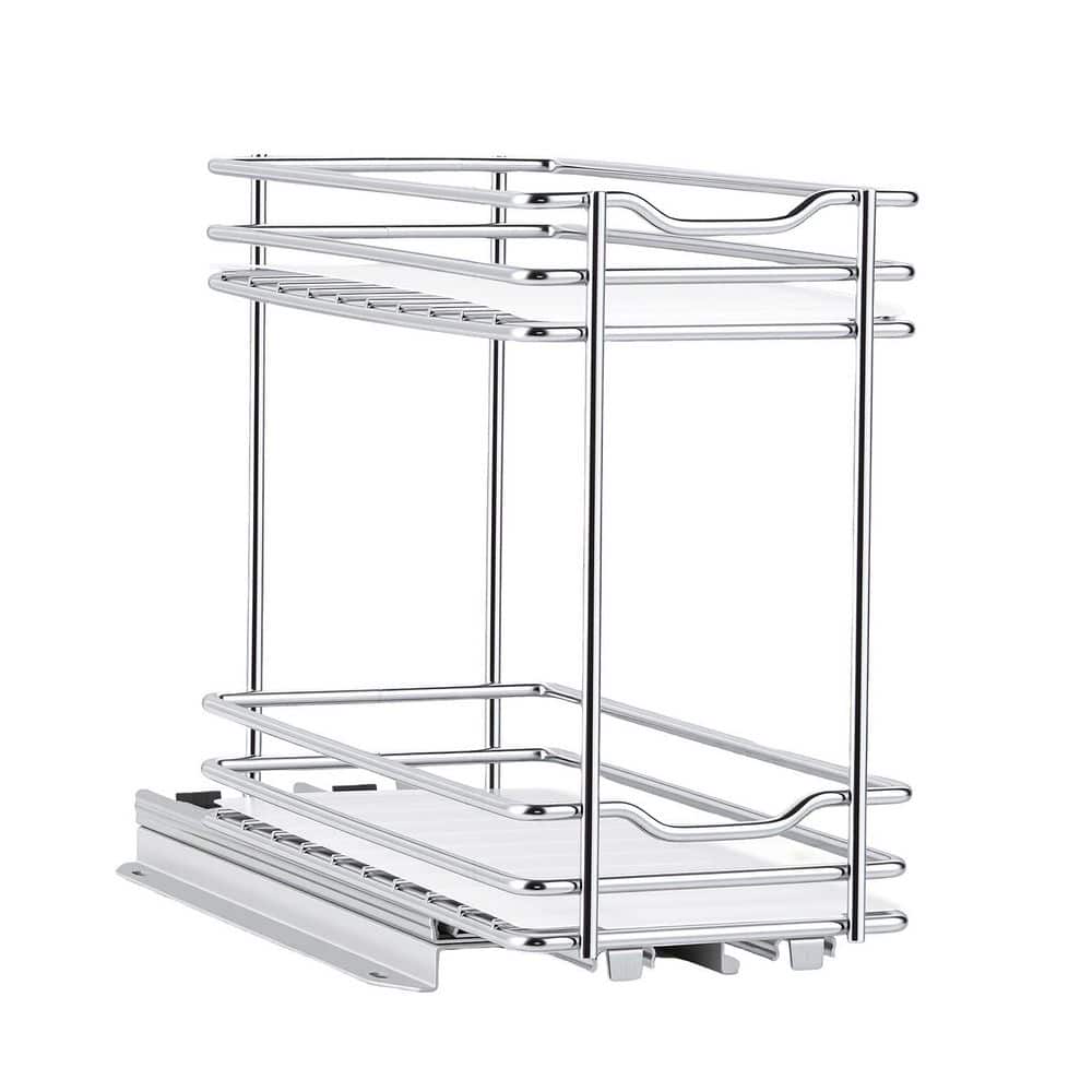 2-Tier Slide-Out Spice Rack Organizer for Cabinets, Silver, Durable Metal Basket, 4.33 in. W x 8.46 in. D x 10.43 in. H price history on PriceWatchPro