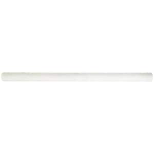 Carrara White Pencil Molding 0.75 in. x 6 in. Polished Marble Wall Tile Sample