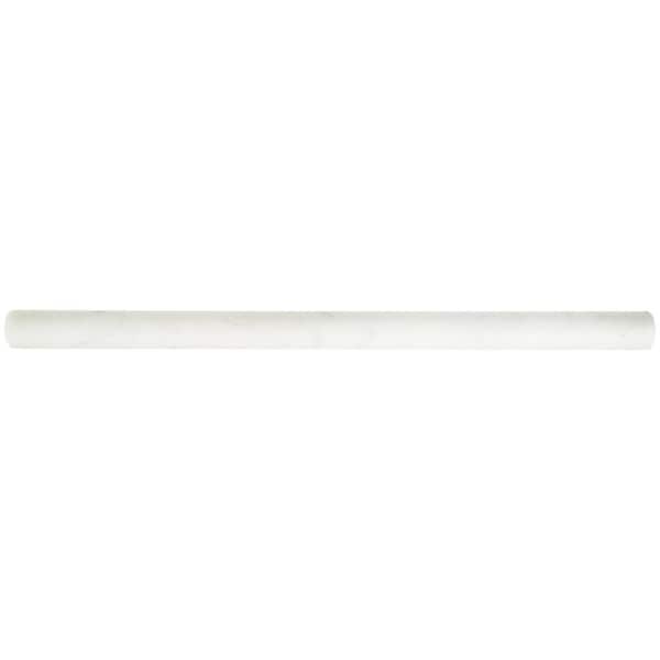 MSI Carrara White Pencil Molding 3/4 in. x 12 in. Polished Marble Wall Tile (20 lin. ft. / case)