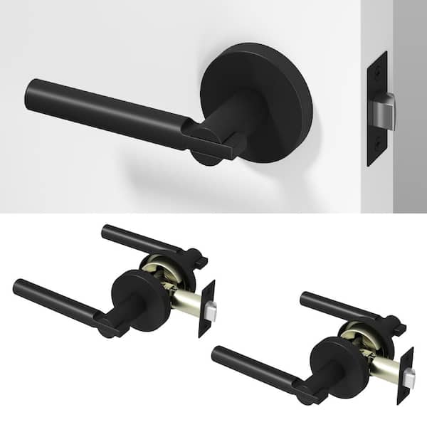 Okun Stark Metal Matte Black Passage Hall/Closet Round Door Handle