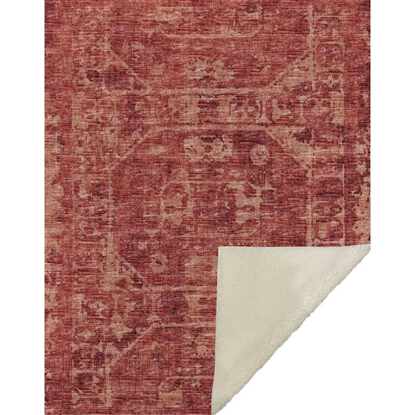 Premium Machine Washable ASB41 Spice 50 in. x 70 in. Sherpa Throw Blanket