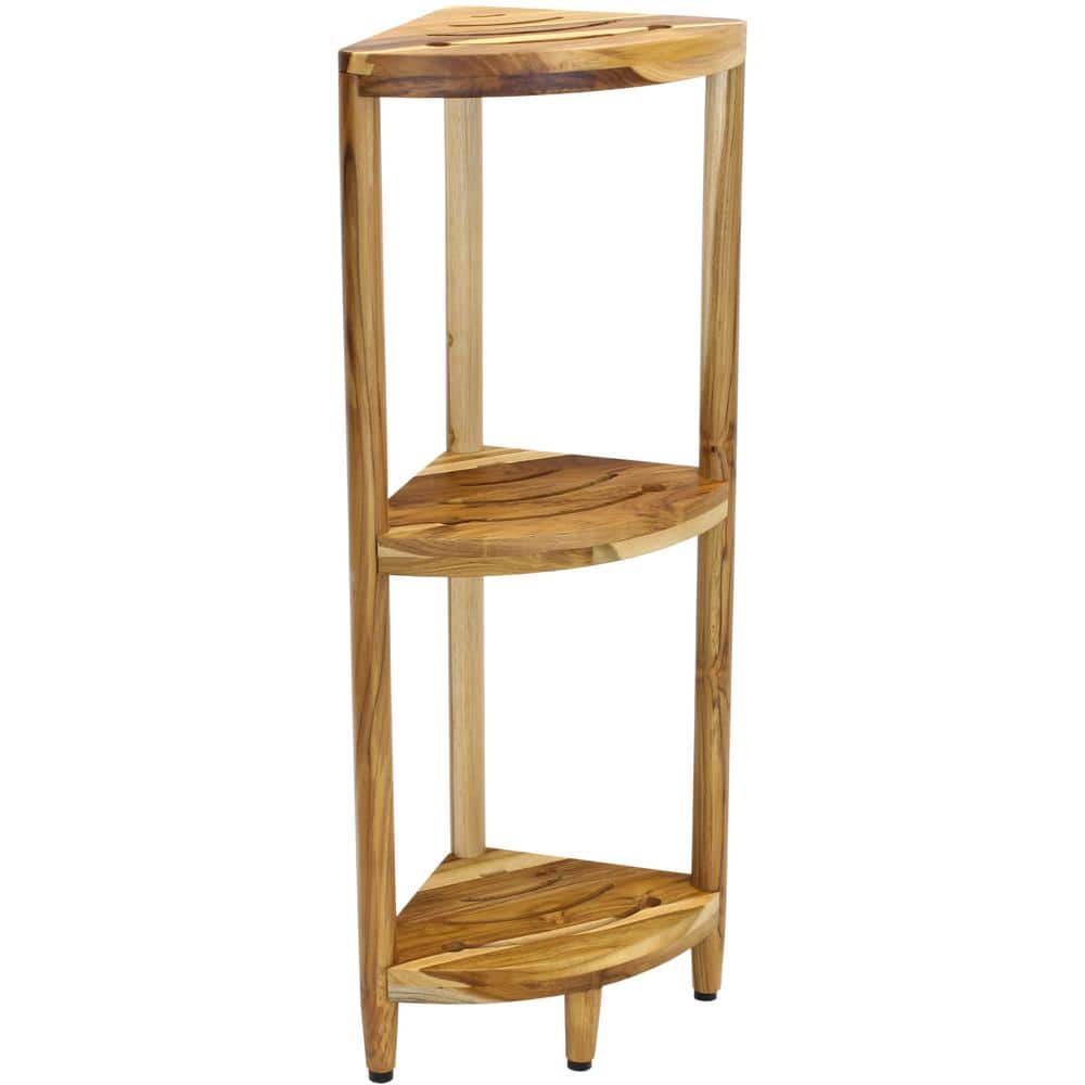 Kai™ Clear-Shield Finish 11 in. x 11 in. x 40.25 in. Corner 3-Tier Teak B